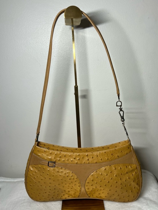 Kurt Geiger Handbags - Kurt Geiger Yellow Ostrich-Texture RARE MADE IN ITALY like new